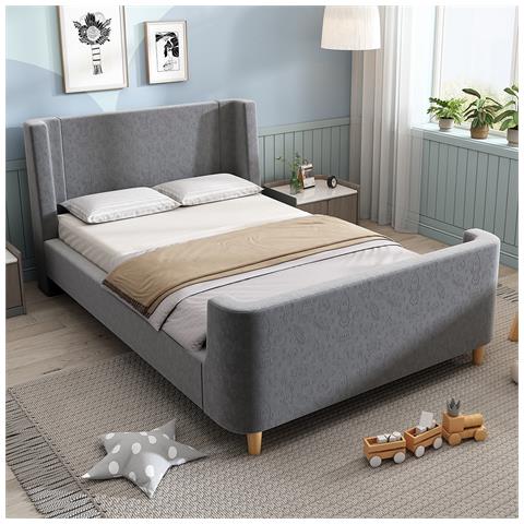 Letto Contenitore  Letto Imbottito Letto Per Bambini, Letto Singolo Letto A Slitta, 90 X 200 Cm, Per Bambini E Bambine, Grigio, Senza Materasso - Foto 1