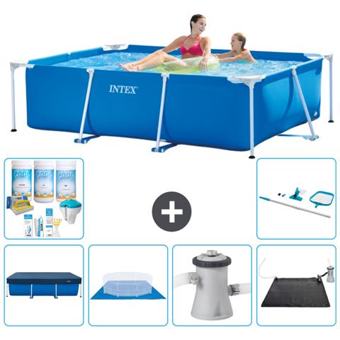 Piscina Fuori Terra - Rettangolo - 220x150x60 Cm - Blu - Include Accessori Coordinati Cb97 - Foto 1