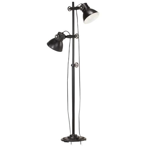 Lusso Casadino -  Lampada Da Pavimento Con 2 Paralumi Nera E27 In Ghisa - Foto 1