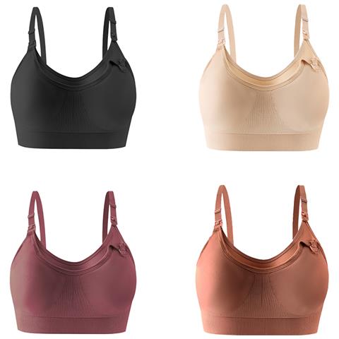 Reggiseno Da Allattamento Confezione Da 4 - Nero, Beige, Rosso Vino, Caffè Xxl - Foto 1