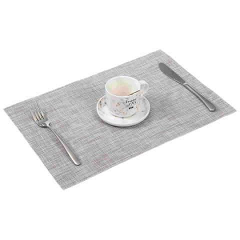 Set Di 6 Tovagliette In Pvc - 30x45cm - Blu E Bianco: Protezione E Stile Per La Tua Tavola Silver+white - Foto 5