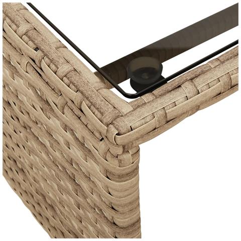 Divano da Giardino con Tavolo e Cuscini a L Beige in Polyrattan - Foto 9