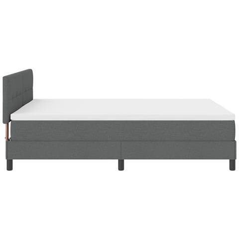 Letto con rete a molle e materasso grigio scuro 140x190 cm in tessuto - Foto 9