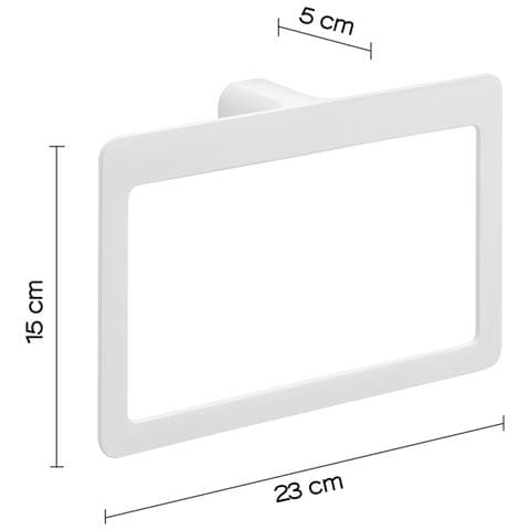 Portasalviette Ad Anello Da Muro In Ottone E Cromall Pi70 Serie Pirenei Bianco Opaco - Foto 2