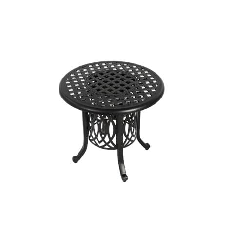 Tavolo Da Esterno In Alluminio Con Secchiello Per Il Ghiaccio, Tavolino Da Patio, Tavolino In Alluminio Con Poggiapiedi Regolabili, Tavolino Da Caffè All'aperto - Foto 2