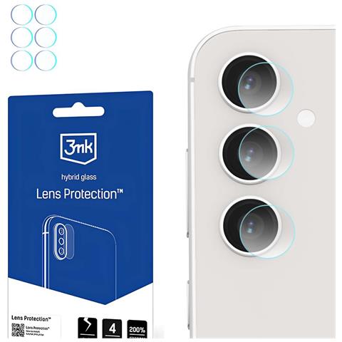 4 Lotti Di Protezioni Per Obiettivo Fotocamera Per Galaxy S23 Fe Vetro Ibrido 6h, Trasparente - Foto 5