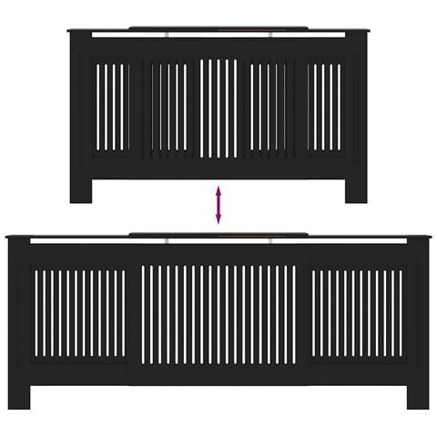 Copertura per radiatori 2 pcs Nero (142-205) x 20.5 x 81.5 cm - Foto 9