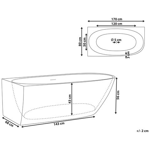 Vasca Da Bagno Angolare Parnaiba Lato Destro 170 X 80 Cm Bianco - Foto 7