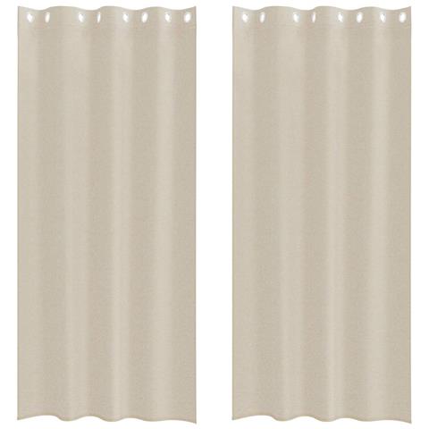 Tende con tende 2 pcs Sabbia 140x175cm Poliestere - Foto 1