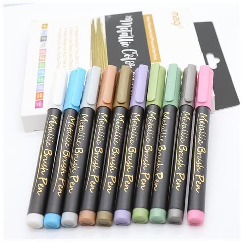 Pennarelli Metallici - Set Da 10 Colori A Base D'acqua Per Arte E Artigianato Fai Da Te - Foto 1
