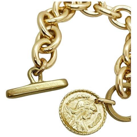 Bracciale A Catena Con Moneta Antica Camp In Oro - Foto 2