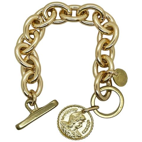 Bracciale A Catena Con Moneta Antica Camp In Oro - Foto 4