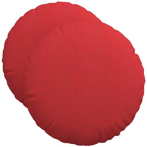 Cuscini per Seduta 2 pcs Rosso Ø50 x 19 cm Tessuto - Foto 1