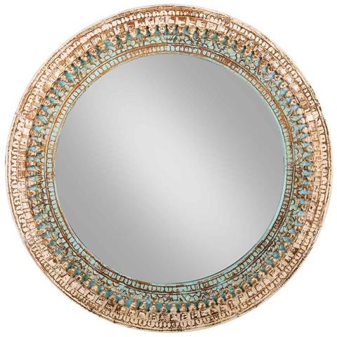 Specchio In Legno Artigianale 120x4x120h Cm - Foto 2