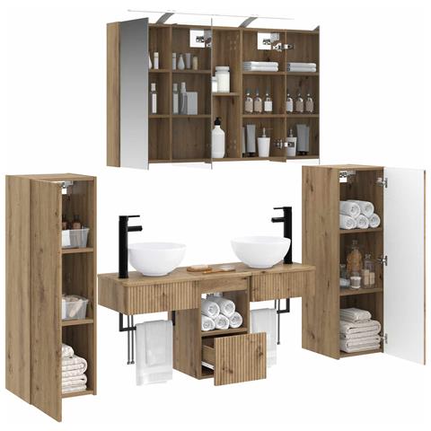 Set di mobili per il bagno 6 pcs Rovere Artigianale - Foto 2