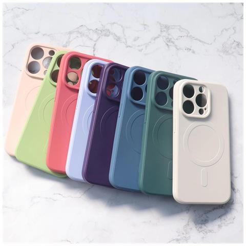 Custodia In Silicone Compatibile Con Magsafe Per Iphone 15 Plus - Rosa - Foto 1