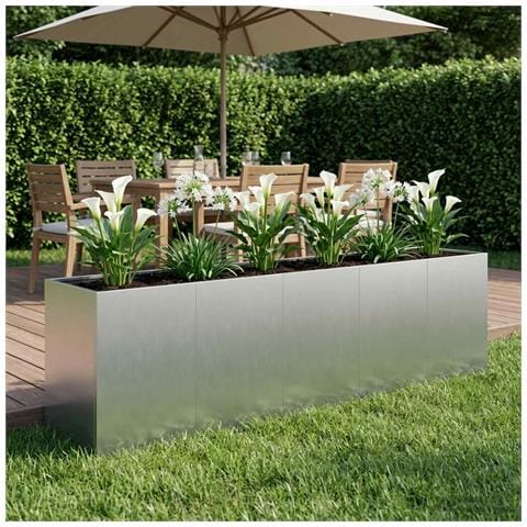 Vaso da giardino Argento 200 x 40 x 60 cm Acciaio zincato - Foto 2