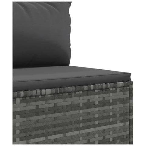 Set Divani da Giardino 5 pz con Cuscini in Polyrattan Grigio - Foto 9