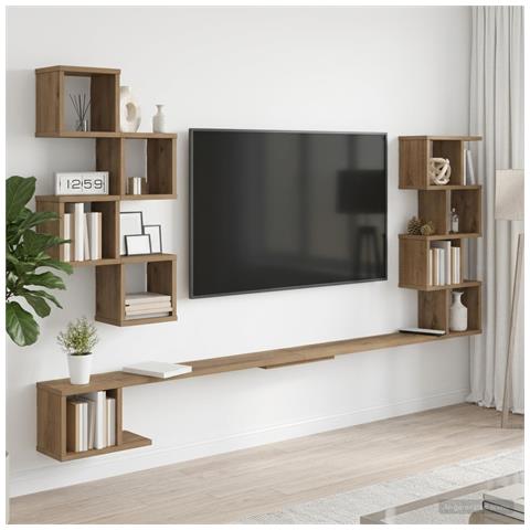 Mensola per TV da muro Rovere Artigianale 160 x 15 x 94 cm - Foto 2