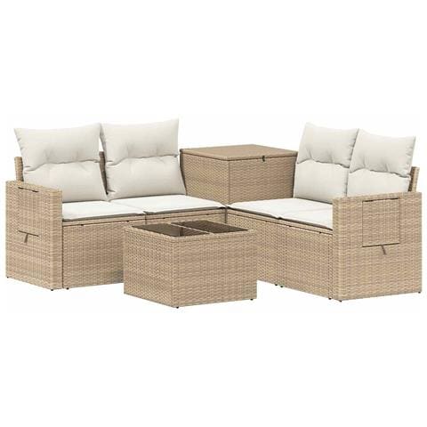 Set di divani 6 pz Beige e Bianco Crema - Foto 1