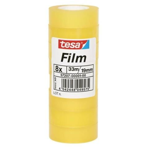 Nastro invisibile film - 19 mm Larghezza x 33 m Lunghezza - Polipropilene Film - Senza solventi, Adesivo, Trasparente - 8 / Pacco - Trasparente - Foto 1