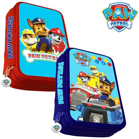 Astuccio a 3 Zip Triplo con Accessori per la Scuola e il Disegno Paw Patrol Colore Blu - Foto 2