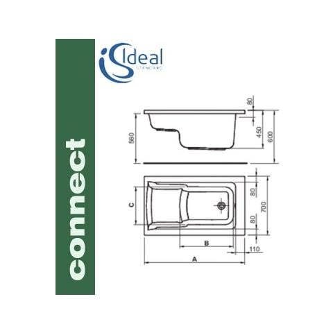 Connect E123901 Vasca Incasso Bianca Con Seduta - Foto 1