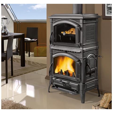 Stufa a Legna Isotta Forno Evo con Forno Potenza Termica 9.7 kW Finitura Ghisa Smaltata - Foto 5
