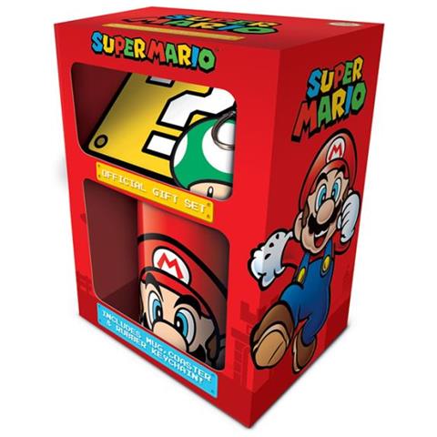 Nintendo: Super Mario - Mario Gift Set (set Tazza, Sottobicchiere E Portachiavi)  - Foto 1