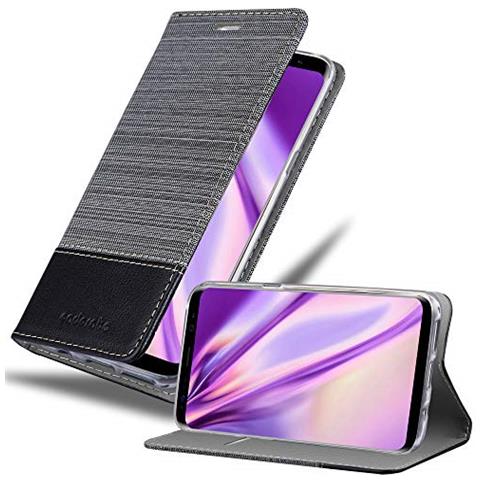 Custodia Compatibile Con Samsung Galaxy S8 Plus In Grigio Nero - Coperchio Protettiva Con Chiusura Magnetica, Funzione Stand E Tasca Per Le Carte - Foto 1