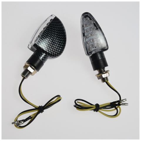 Coppia Indicatori Direzione Frecce Moto Led Universali Sport Naked Carbonio - Foto 1