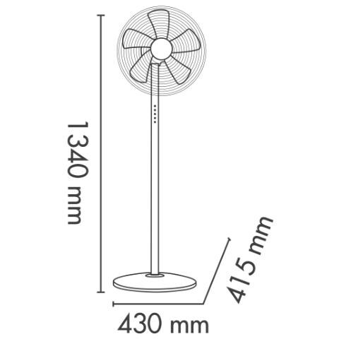 Ventilatore a Piantana Standy Evo Diametro 40 cm Colore Nero con Telecomando - Foto 5