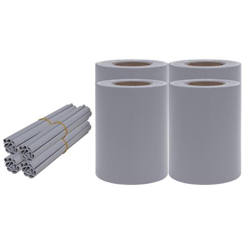 Recinzione Frangivento 4 Pz In Pvc 35x0,19m Grigio Chiaro Opaco - Foto 1