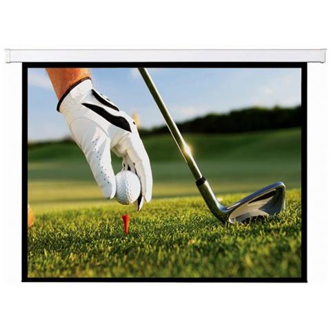 Schermo Proiezione Con Bordi Motorizzato, Con Telo ""matte White"" Bianco Ottico Con Retro Nero 300x300cm 135"" 1:1 - Foto 1