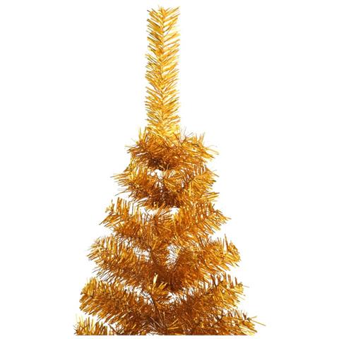Albero di Natale Artificiale a Metà con Supporto Oro 210 cm PET - Foto 8
