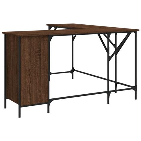 Scrivania Rovere Marrone 141x141x75 Cm In Legno Multistrato - Foto 2