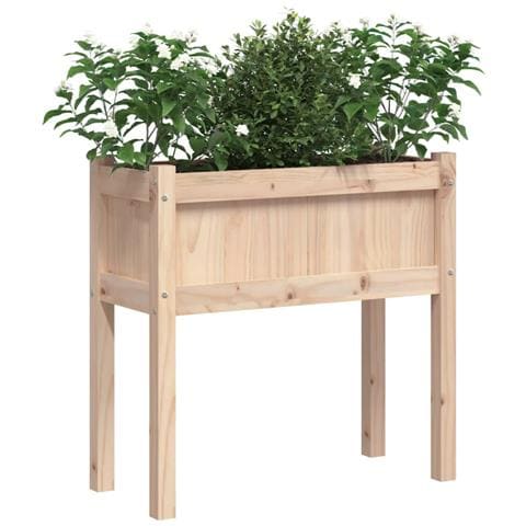 Fioriere Da Giardino 2 Pz Con Gambe In Legno Massello Di Pino - Foto 3