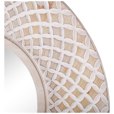 Specchio Pomaro 60 Cm 60 Cm Legno Di Abete Marrone Chiaro - Foto 2