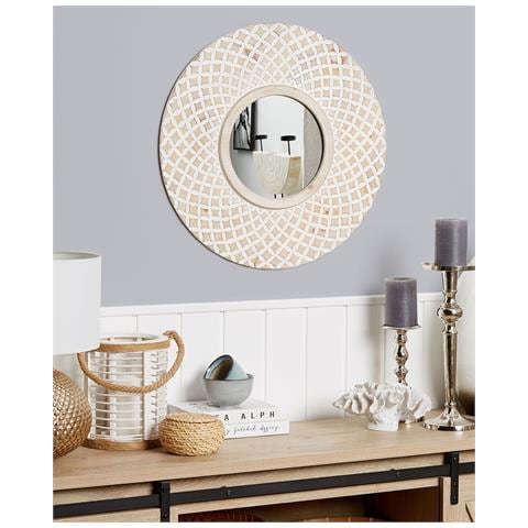 Specchio Pomaro 60 Cm 60 Cm Legno Di Abete Marrone Chiaro - Foto 1