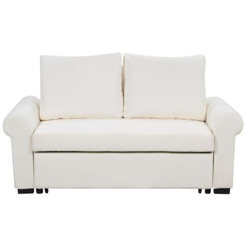 Divano Letto 2 Posti Silda Tessuto Bianco Sporco - Foto 2