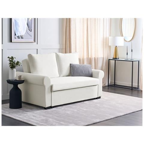 Divano Letto 2 Posti Silda Tessuto Bianco Sporco - Foto 1