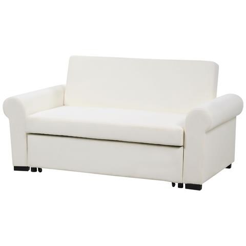 Divano Letto 2 Posti Silda Tessuto Bianco Sporco - Foto 6