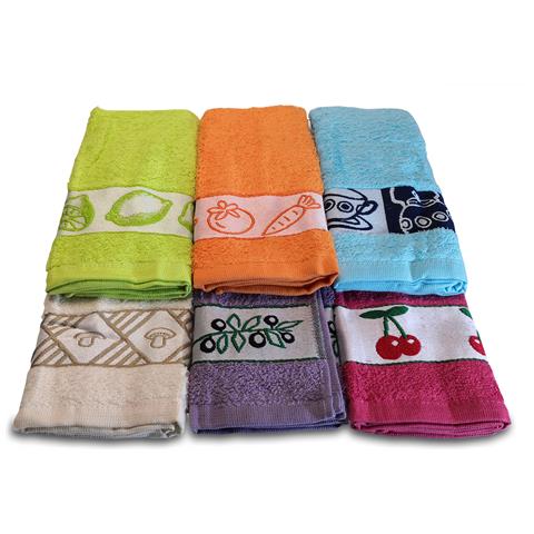 Pc6 6 Asciugamani Da Cucina Strofinacci Cotone Super Assorbente 100% Cotone 50x50 Multicolore - Foto 2