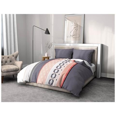 Set Copripiumino In Microfibra - 1 Copripiumino 220 X 240 Cm + 2 Federe 63 X 63 Cm - Blu - Foto 1