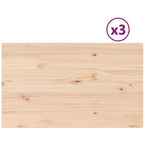 Piani Tavolo 3 Pz 80x47x2,5 Cm Rettangolare Legno Massello Pino - Foto 2