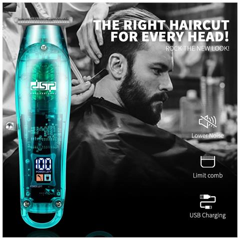 Tagliacapelli Professionale Con Batteria Al Litio 18650 800 Mah E Motore Potente - Hair Clipper Con Alimentazione Dc 5v 1a - 5w - Foto 5