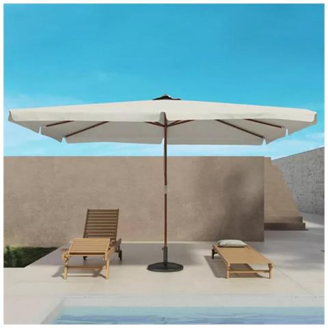 Ombrellone Da Giardino 2x3 Mt Con Palo Centrale In Legno Padova - Beige - Foto 2