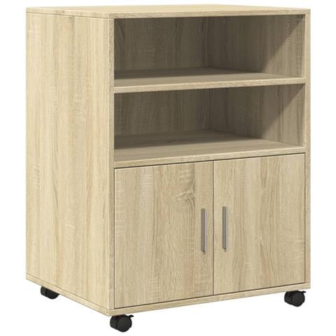 Mobiletto Con Ruote Rovere Sonoma 60x48x81 Cm In Truciolato - Foto 2