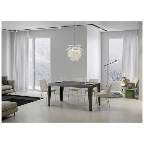Tavolo Allungabile 90x130/234 Cm Flame Premium Cemento Telaio Antracite - Foto 4