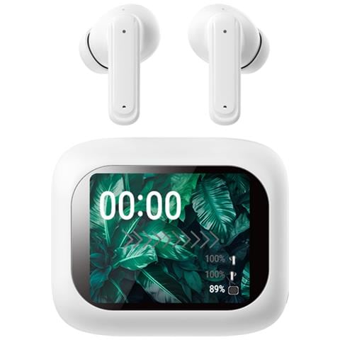 Auricolari Tws Lcd Bluetooth 5.4 Cancellazione Rumore Anc Seoul, Bianco - Foto 1